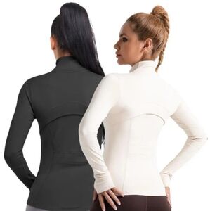 Women's spring solid zip- up pocket jacket. Fall BBL jacket. (2 jackets)